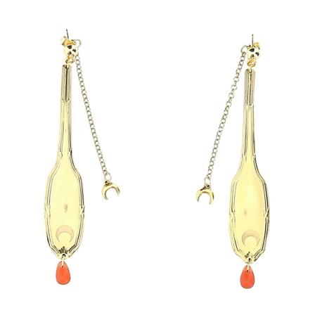 Marine Serre, Earrings Geel, Dames, Maat:ONE Size