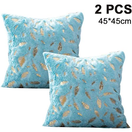 Sett med 2 bronsefjær putetrekk dekorative dusker kort hår pute med glidelås sofa soverom