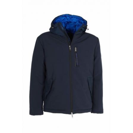 Armani Exchange, Short jacket with hoods Blauw, Dames, Maat:S,polyester