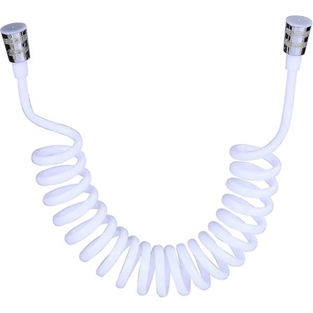Brusehovedslange, Skumbrusehovedslange med kobberprop, Teleskopisk fjederhovedslange, Tilbagekaldelig slange til håndbruser, toilet og bidet (3m hvid)