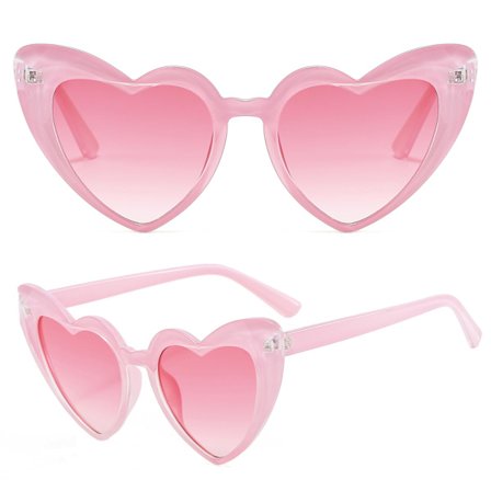 Sydämenmuotoiset aurinkolasit naisille, muodikkaat vintage-silmälasit kissansilmätyyliset silmälasit, hienot mekkoasusteet naisille ja tytöille, 