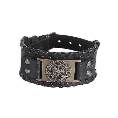 Viking Armband Läder Armband Nordiskt Armband Med Runkompass
