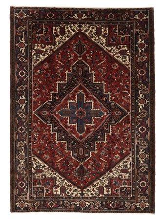 Heriz Teppich Handgeknüpft 200X284 Schwarz/Braun Persien