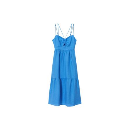 Mango linen Klänning blå, Dam, Dam, Storlek: 2XL