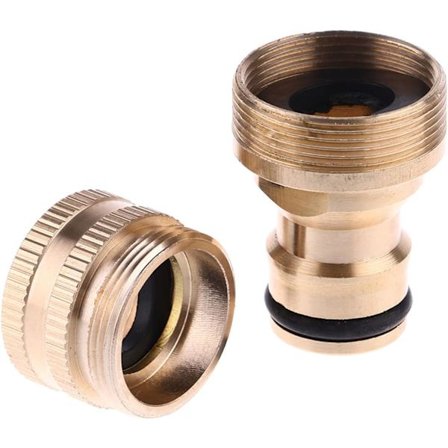 Mässingsslangkoppling, 2 i 1 Snabbkoppling för trädgårdsslang för 3/4" och 1/2" gängad kranadapter