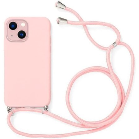 Coque og Halskæde - Universel - til iPhone 13 Mini - Blød Silikone - Rosa - Ridsebeskyttelse