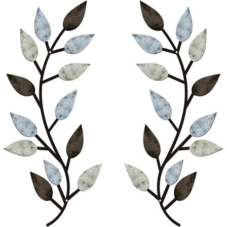 2 kpl Metalliset Puunlehdet Seinäkoriste Viiniköynnös Oliivipuun Lehdet Seinätaide Olohuone, Käytävä Seinäkoriste Ulkokoriste