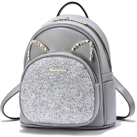 Kvinners slitte ryggsekk PU skinnryggsekk for jenter Anti-tyveri H