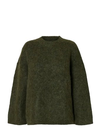 Slfgabriella Ls Knit New O-Neck Noos Green Selected