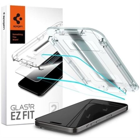 iPhone 15 Pro Spigen Glas.tR Ez Fit Skärmskydd - 9H - 2 St.
