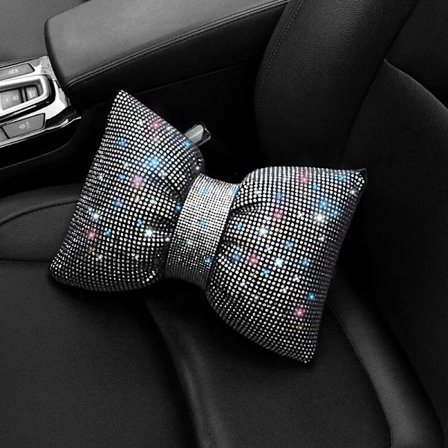 Stjärnhimmel Kudde, Bil Kudde, Cool Och Skinande, Rhen Sten Fjäril Knop Bil Sittplats Huvud, Designad Speciellt För Kvinnor 1 st Vit