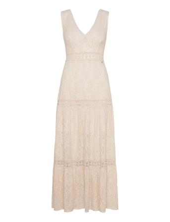 Sl G/Dye Lace Long Clio Dress Beige GUESS Jeans