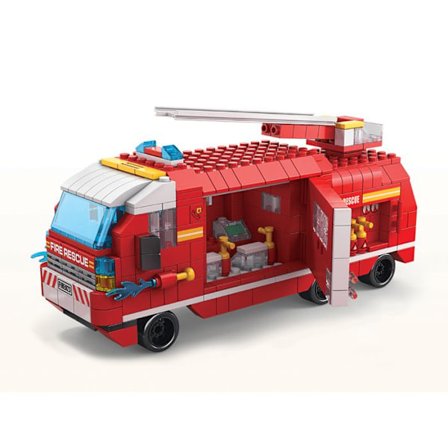 Byggeområde 6 i 1 Brandmands Tema 1000 Samleklodser Rød