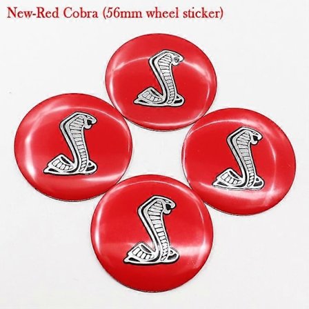 4 kpl 56 mm tai 60 mm Cobra Shelby -auton logolla yhteensopivia pyörän keskiökupujen vanteen merkkien suojuksia, tarra, automaattinen jälkiasennus, 