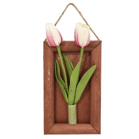 Kunstig Tulipan Væghængt Blomsterpotte Landskab Kunstig Plante Indretning Falsk Blomst