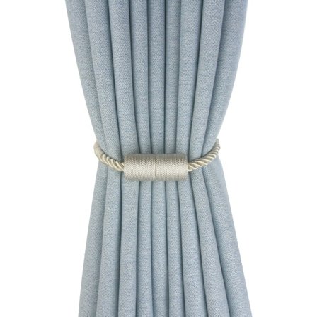 4 kappaletta magneettisia verhonpidikkeitä, beige väri, punottu magneettinen verhon solki, verhonpidike 47 cm, verhonaru - verhotarvikkeet kodin 