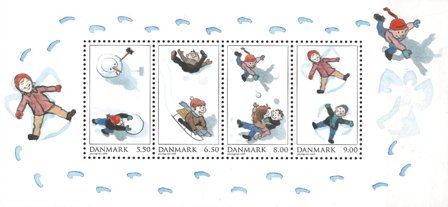 Danmark - Leg i sneen - Postfrisk miniark
