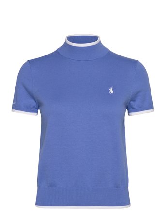 Ralph Lauren Golf Short-Sleeve Mockneck Sweater - Blue - S