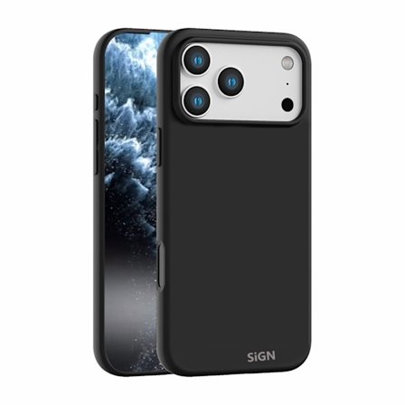 SiGN flytande silikonskal till iPhone 17 Pro - svart