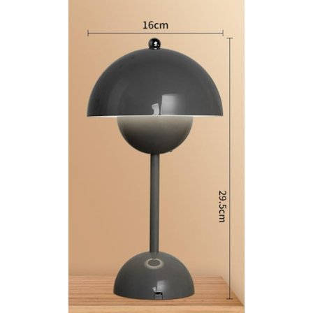 Dansk genopladelig blomsterknopp bordlampe soveværelse natlampe stue dekoration nordisk stil bordlampe - grå