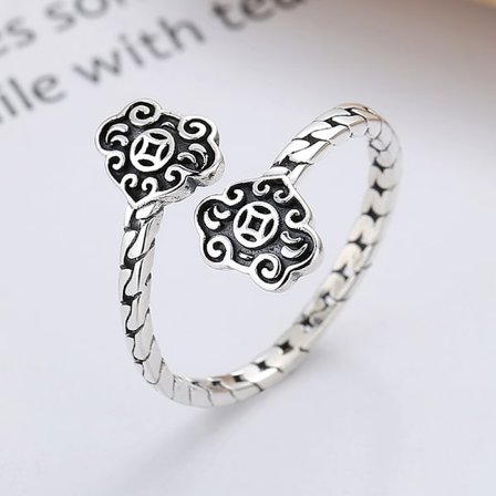 Vintage lyckobringande låsring i sterling silver