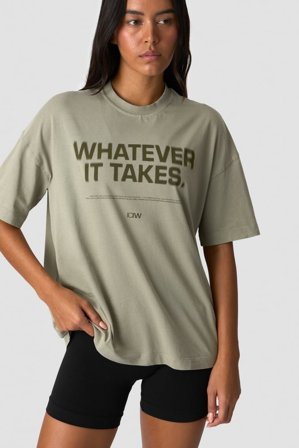 Essence Oversized T-shirt Print Stone Wash Green