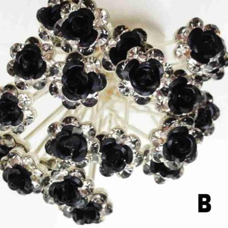 20 Stycken Bröllopsnålar För Bröllopshår Rhinestone Flower Huvudbonader Wo
