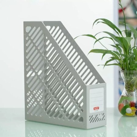 Magasinholder | til ordentlig opbevaring af dokumenter | Klassisk design magasinholder | Notesbøger og mapper op til A4 - C4 Bredde: 90 mm | Grå