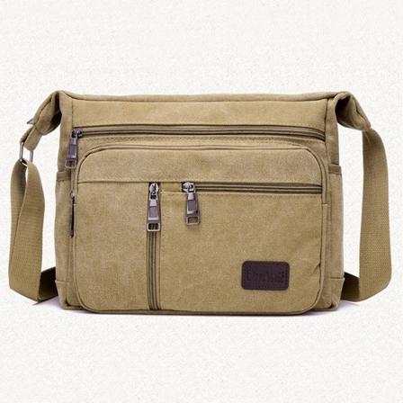 Mode Canvas Enkel Axelväska Män Kvinnor Unisex Travel