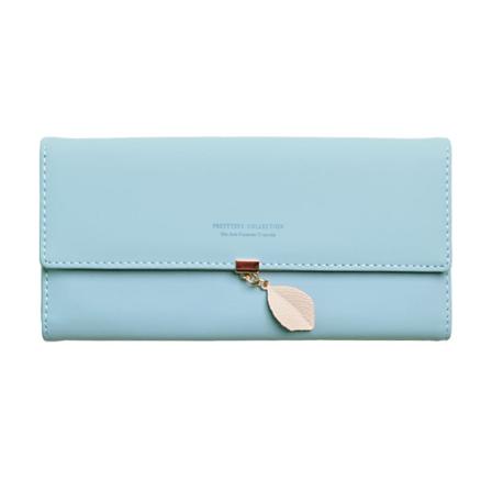 Naisten lompakko kolikkokukkaro Japanilainen korealainen Partysu Lehdet Pitk t Naisten Opiskelija Monitoiminen Suuri Kapasiteetti Billfold Light Blue