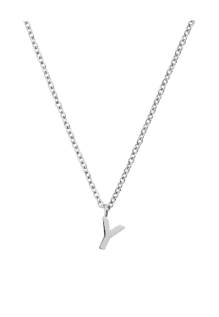 Mockberg Petite Plain Letter Y Steel Necklace Smycken & klockor Dam Grå ONESIZE
