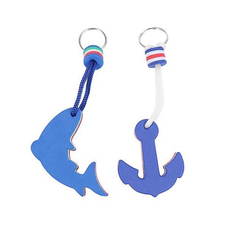 2 stk. sikkerheds-EVA delfin og anker flydende nøglering vand flydende nøglering til kajak kano marine søfart sejlads svømning strand udendørs