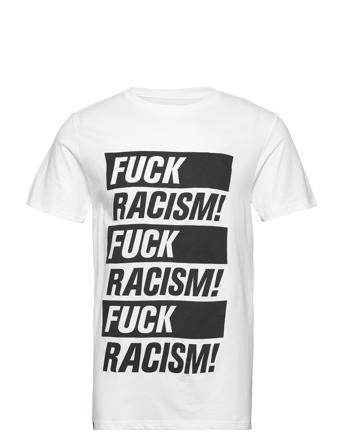 T-Shirt Stockholm Fuck Racism White T-shirt Multi/mønstret DEDICATED