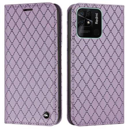 Xiaomi Redmi 10c Romb Litchi Plånbok - Lila Lila