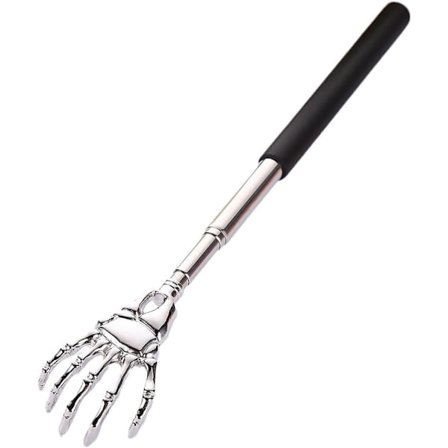 Teleskooppinen selänrapsutin, kannettava käsimassagetikku, epätavallinen ja hauska hierontalaite (musta)