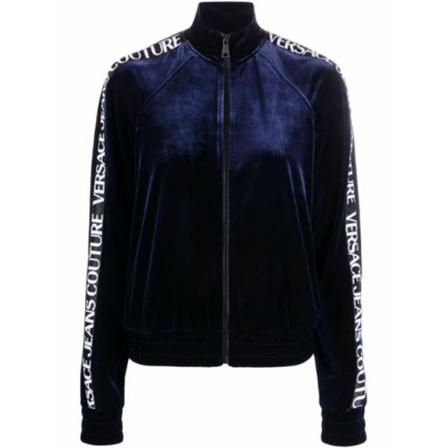 Versace, Zip-throughs Blauw, Dames, Maat:XS