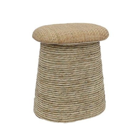 Skammel i naturlig rattanreb – 41,5x31x46 cm
