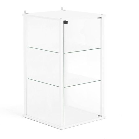 Glasvitrine, wandmontiert, 920x500x350 mm, weiß