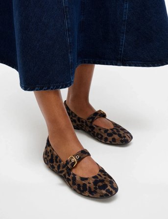 FitFlop Delicato Leopard Suede Mary Janes - Brown - EU37