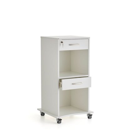 Ståkateter med to skuffer, hvit