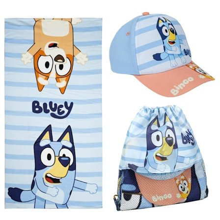 Bluey 3-Piece Set - Cap, Towel, and Gym Bag for Kids