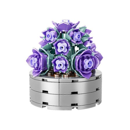 Sakura Krukväxt Byggklossar Dekor Mini Byggstenar Leksak Monterade Leksaker