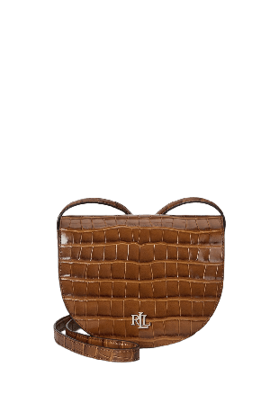 Lauren Ralph Croc-Embossed Medium Witley Crossbody Handväskor Dam Brun ONESIZE
