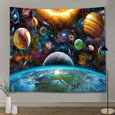 Planet Tapestry, 150*130 Myk Flanellette, Galakse Univers Planet