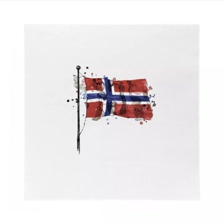 Sögne Servietter Flagg på stang