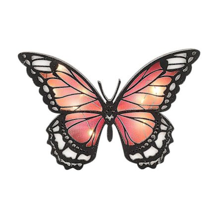 Veggdekorasjon med sommerfuglstatuer i tre - Par - Kunstdekor