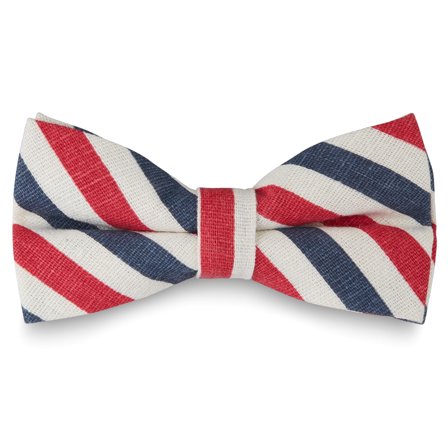 Red & Blue Striped Pre-Tied Bow Tie for Men - Pre-tied bow ties