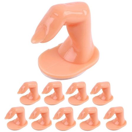 Nail Art Träningsplast Fingrar Falska Fingerband Naglar Hand Nail Art Display Dekorationsverktyg (10st)