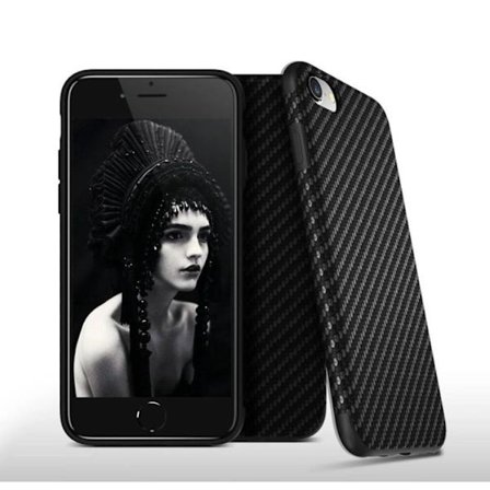 IPhone 6/6S - Silikon/gummi skal med Stilren Carbondesign