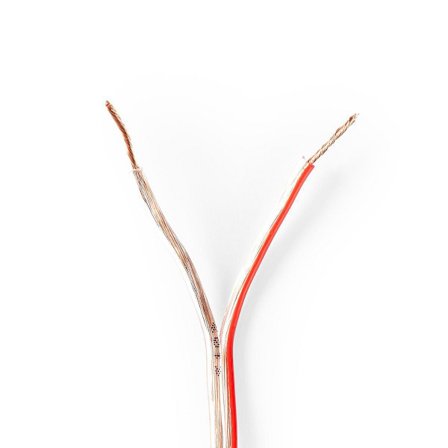 Højtaler Kabel | 2x 0.75 mm² | CCA | 15.0 m | Runde | PVC | Gennemsigtig | Folie